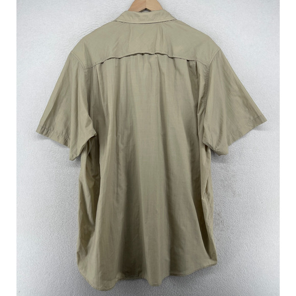 EXOFFICIO Shirt Mens 2XL Syros Short Sleeve Button Down Fishing Beige NEW - Picture 4 of 16